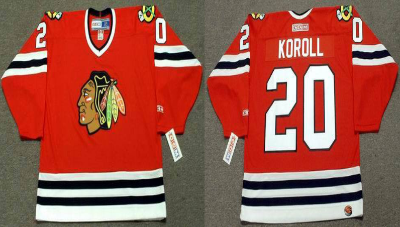 2019 Men Chicago Blackhawks #20 Koroll red CCM NHL jerseys